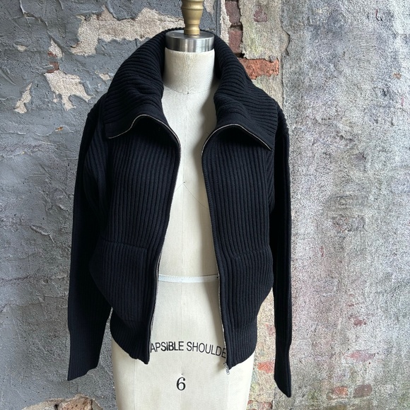 White+Warren Merino Blend Ribbed Zip Up Jacket - Picture 6 of 8